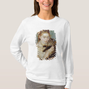 Vrouw met een Kat van Pierre-Auguste Renoir T-shirt