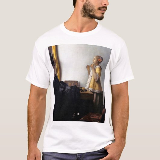 Vrouw met een Ketting van Pearl, Johannes Vermeer T-shirt (Voorkant)