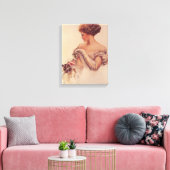  vrouw met een kitten (door Harrison Fisher) Canvas Afdruk (Insitu (Woonkamer))