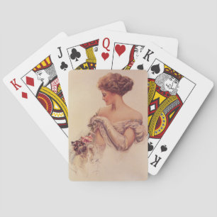 vrouw met een kitten (door Harrison Fisher) Pokerkaarten