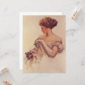  vrouw met een kitten kaart (Voorkant / Achterkant in situ)