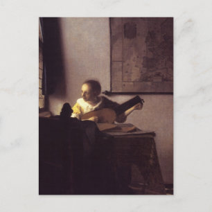 Vrouw met een Lute Briefkaart