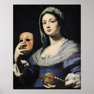 Vrouw met een Masker Poster