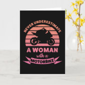 Vrouw met een motorfiets grappige cadeaus echtgeno kaart (Gele Bloem)