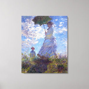 Vrouw met een Parasol Claude Monet Fine Art Canvas Afdruk
