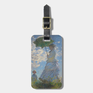 Vrouw met een parasol Frans landschap Bagagelabel