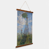 Vrouw met een parasol | Frans landschap Hangend Wandkleed (Gebogen)