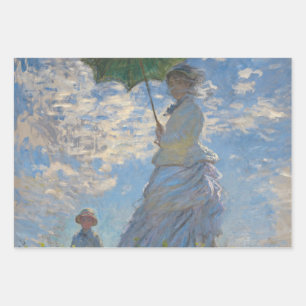 Vrouw met een parasol Frans landschap Inpakpapier Vel