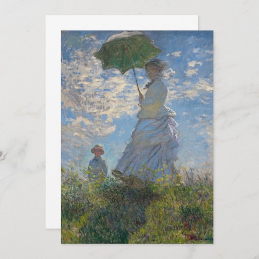 Vrouw met een parasol | Frans landschap Kaart (Voorkant / Achterkant)