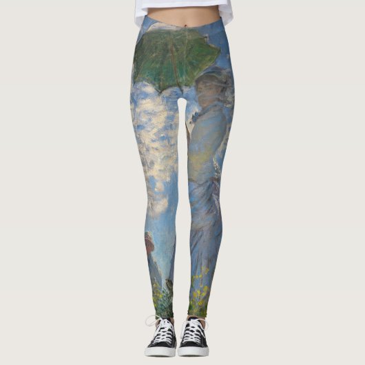 Vrouw met een parasol | Frans landschap Leggings (Voorkant)