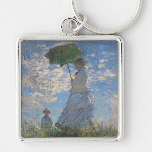 Vrouw met een parasol | Frans landschap Sleutelhanger (Voorkant)
