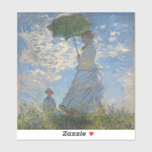 Vrouw met een parasol Frans landschap Sticker