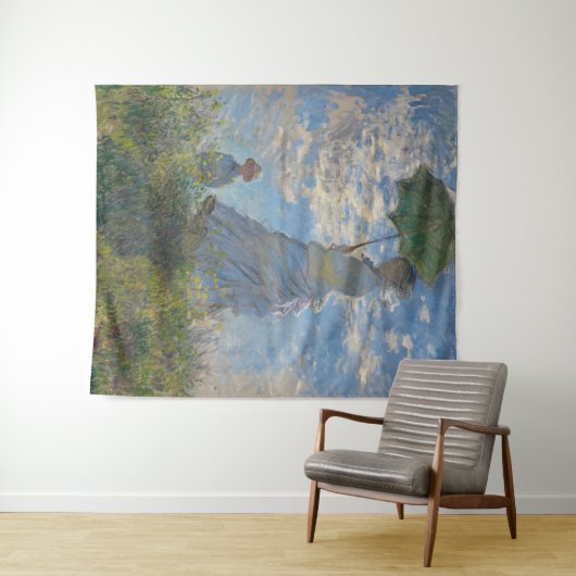 Vrouw met een parasol | Frans landschap Wandkleed (In Situ (horizontaal))