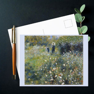 Vrouw met een parasol in een tuin (1875), Renoir Briefkaart