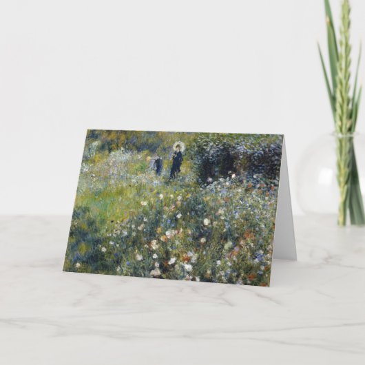 Vrouw met een parasol in een tuin door Auguste Ren Kaart (Voorkant)