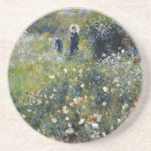 Vrouw met een parasol in een tuin door Auguste Ren Zandsteen Onderzetter