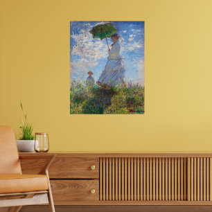 Vrouw met een parasol Monet Poster