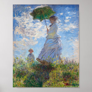 Vrouw met een parasol Monet Poster