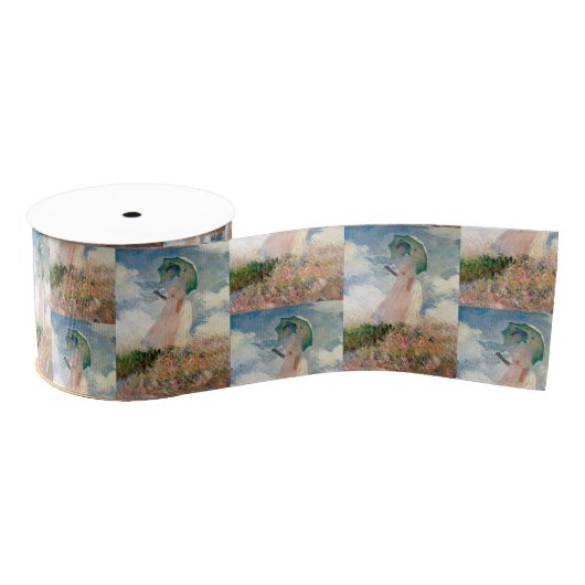 vrouw met een parasol naar links monet grosgrain lint (Spoel)