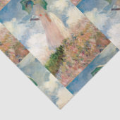 vrouw met een parasol naar links monet tissuepapier (Detail)