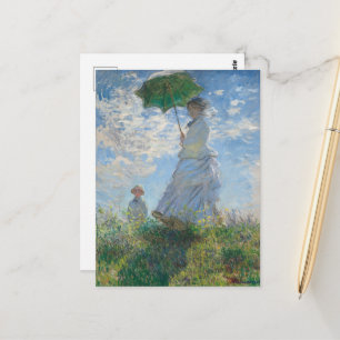 Vrouw met een parasol van Claude Monet Briefkaart