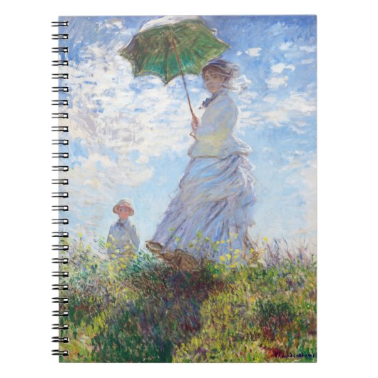 Vrouw met een parasol van Claude Monet Notitieboek (Voorkant)
