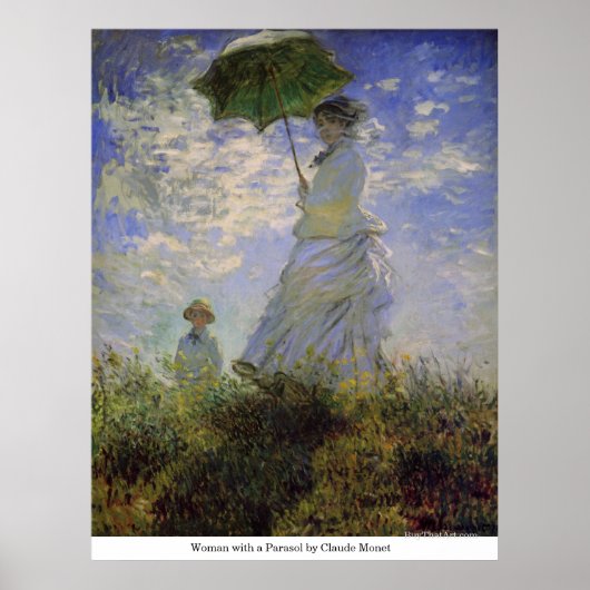 Vrouw met een parasol van Claude Monet Poster (Voorkant)