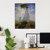 Vrouw met een parasol van Claude Monet Poster (Thuiskantoor)