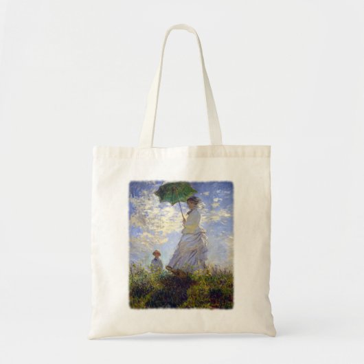 Vrouw met een parasol van Claude Monet Tote Bag (Voorkant)