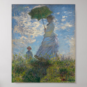 Vrouw met een parasol van Monet Poster