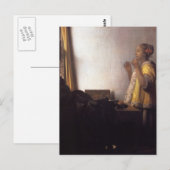 Vrouw met een ParelKetting Briefkaart (Voorkant / Achterkant)