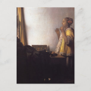 Vrouw met een ParelKetting Briefkaart