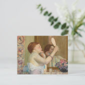 Vrouw met een spiegel | Frederick Carl Frieseke Briefkaart (Staand voorkant)