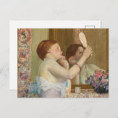 Vrouw met een spiegel | Frederick Carl Frieseke Briefkaart (Voorkant / Achterkant)