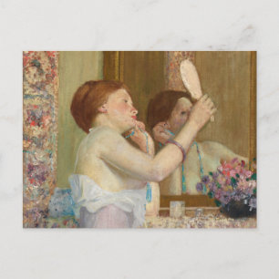 Vrouw met een spiegel Frederick Carl Frieseke Briefkaart