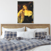 Vrouw met een spiegel van tiaan, renaissance canvas afdruk (Insitu (Slaapkamer))