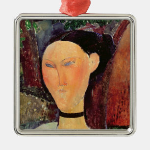 Vrouw met een Velvet Neckband, c.1915 Metalen Ornament