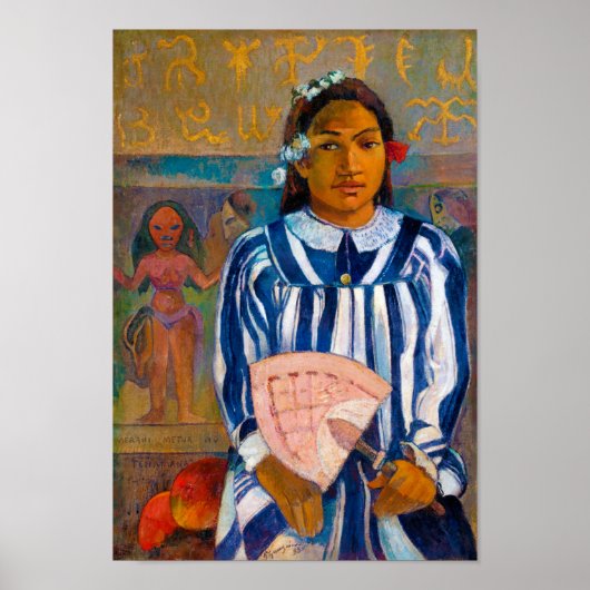 Vrouw met een waaier, Gauguin Poster (Voorkant)