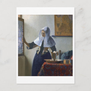 Vrouw met een waterjuk van Johannes Vermeer Briefkaart