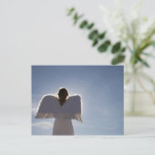 Vrouw met engel vleugels, uitzicht achteraan, drie briefkaart (Staand voorkant)