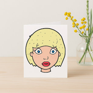 Vrouw met geel haar kaart