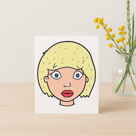 Vrouw met geel haar kaart