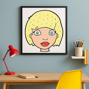 Vrouw met geel haar poster