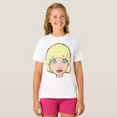 Vrouw met geel haar t-shirt (Voorkant volledig)