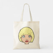 Vrouw met geel haar tote bag (Achterkant)
