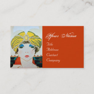 VROUW MET GELE ORIËNTAALSE DOEK / Schoonheid Mode Visitekaartje