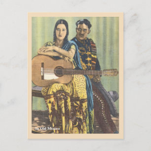  vrouw met gitaar briefkaart
