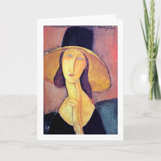 Vrouw met groot Pet, Modigliani Kaart (Voorkant)