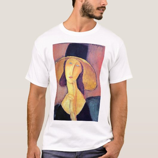 Vrouw met groot Pet, Modigliani T-shirt (Voorkant)