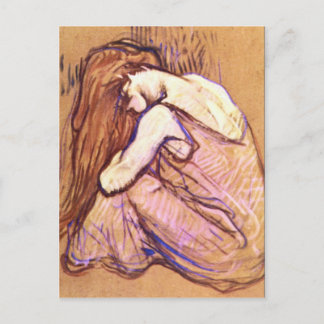 Vrouw Met haar haar van Toulouse-Lautrec Briefkaart
